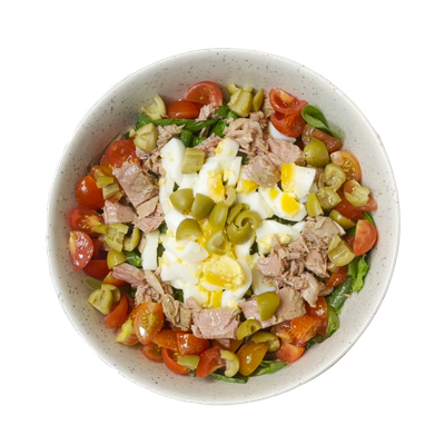 Salade de thon, haricots verts, olives & œufs