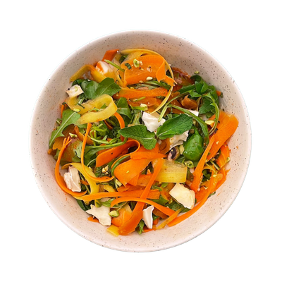 Salade de carottes, sauce harissa